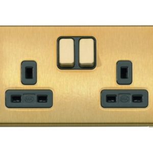 dual golden wall socket UK