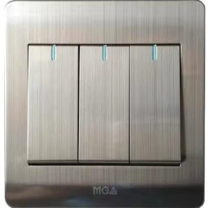 silver brushed aluminum light swtich