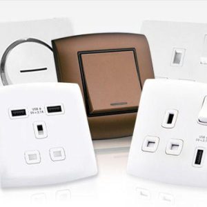 assortment of wall switches brackets and knobs